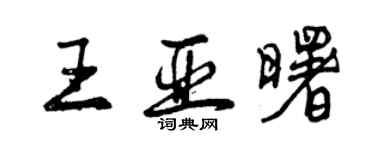 曾庆福王亚曙行书个性签名怎么写