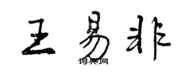 曾庆福王易非行书个性签名怎么写
