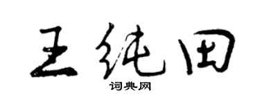 曾庆福王纯田行书个性签名怎么写