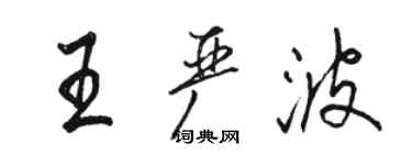 骆恒光王严波行书个性签名怎么写