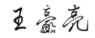 骆恒光王豪亮行书个性签名怎么写