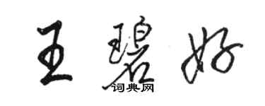 骆恒光王碧好行书个性签名怎么写