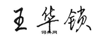 骆恒光王华锁行书个性签名怎么写