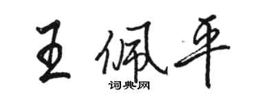 骆恒光王佩平行书个性签名怎么写