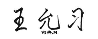 骆恒光王允习行书个性签名怎么写