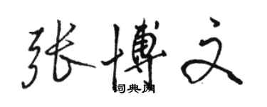 骆恒光张博文行书个性签名怎么写