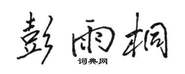 骆恒光彭雨桐行书个性签名怎么写