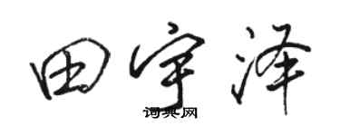 骆恒光田宇泽行书个性签名怎么写