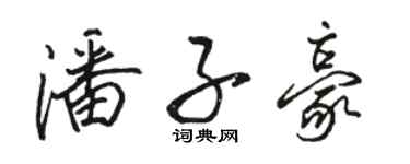 骆恒光潘子豪行书个性签名怎么写