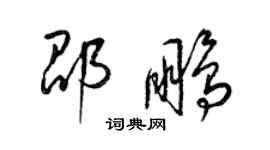 梁锦英邵鹏草书个性签名怎么写