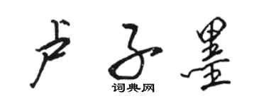 骆恒光卢子墨行书个性签名怎么写