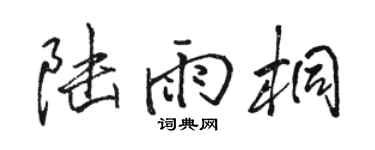 骆恒光陆雨桐行书个性签名怎么写