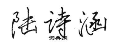 骆恒光陆诗涵行书个性签名怎么写
