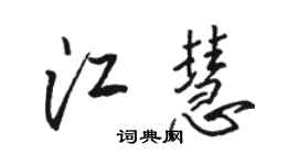 骆恒光江慧行书个性签名怎么写