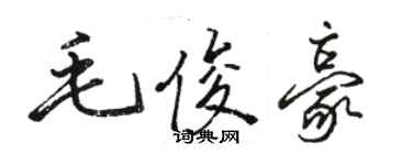 骆恒光毛俊豪行书个性签名怎么写