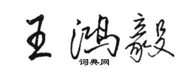 骆恒光王鸿毅行书个性签名怎么写