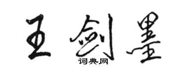 骆恒光王剑墨行书个性签名怎么写