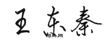 骆恒光王东秦行书个性签名怎么写