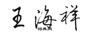 骆恒光王海祥行书个性签名怎么写