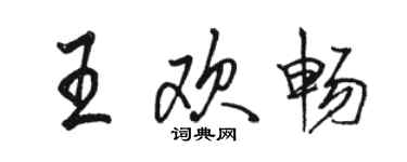骆恒光王欢畅行书个性签名怎么写