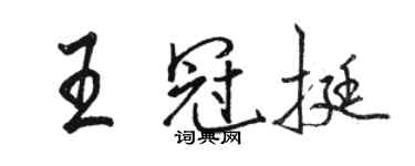 骆恒光王冠挺行书个性签名怎么写