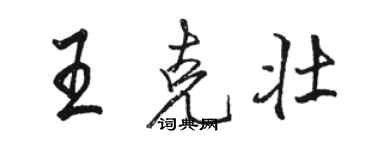 骆恒光王克壮行书个性签名怎么写