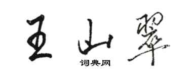 骆恒光王山翠行书个性签名怎么写