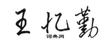 骆恒光王忆勤行书个性签名怎么写