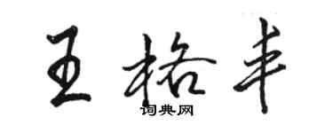骆恒光王格丰行书个性签名怎么写