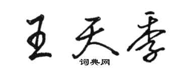 骆恒光王天季行书个性签名怎么写