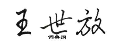 骆恒光王世放行书个性签名怎么写