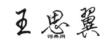 骆恒光王思翼行书个性签名怎么写