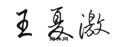 骆恒光王夏激行书个性签名怎么写