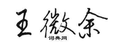 骆恒光王微余行书个性签名怎么写