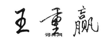 骆恒光王重赢行书个性签名怎么写