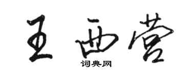 骆恒光王西营行书个性签名怎么写