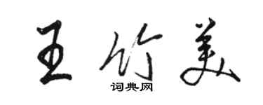 骆恒光王竹美行书个性签名怎么写