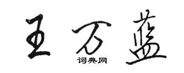 骆恒光王万蓝行书个性签名怎么写