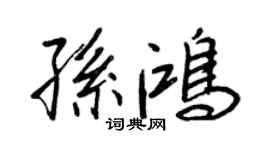 王正良孙鸿行书个性签名怎么写