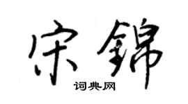 王正良宋锦行书个性签名怎么写