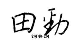 王正良田劲行书个性签名怎么写