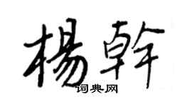 王正良杨干行书个性签名怎么写