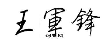 王正良王军锋行书个性签名怎么写