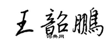 王正良王韶鹏行书个性签名怎么写