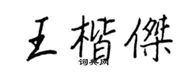 王正良王楷杰行书个性签名怎么写