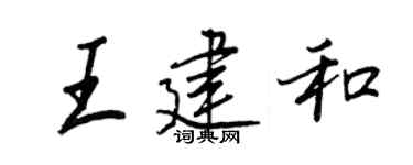 王正良王建和行书个性签名怎么写