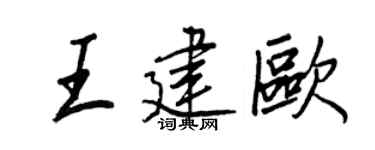 王正良王建欧行书个性签名怎么写