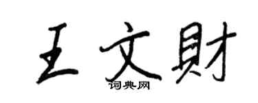 王正良王文财行书个性签名怎么写