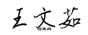 王正良王文茹行书个性签名怎么写