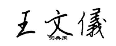 王正良王文仪行书个性签名怎么写